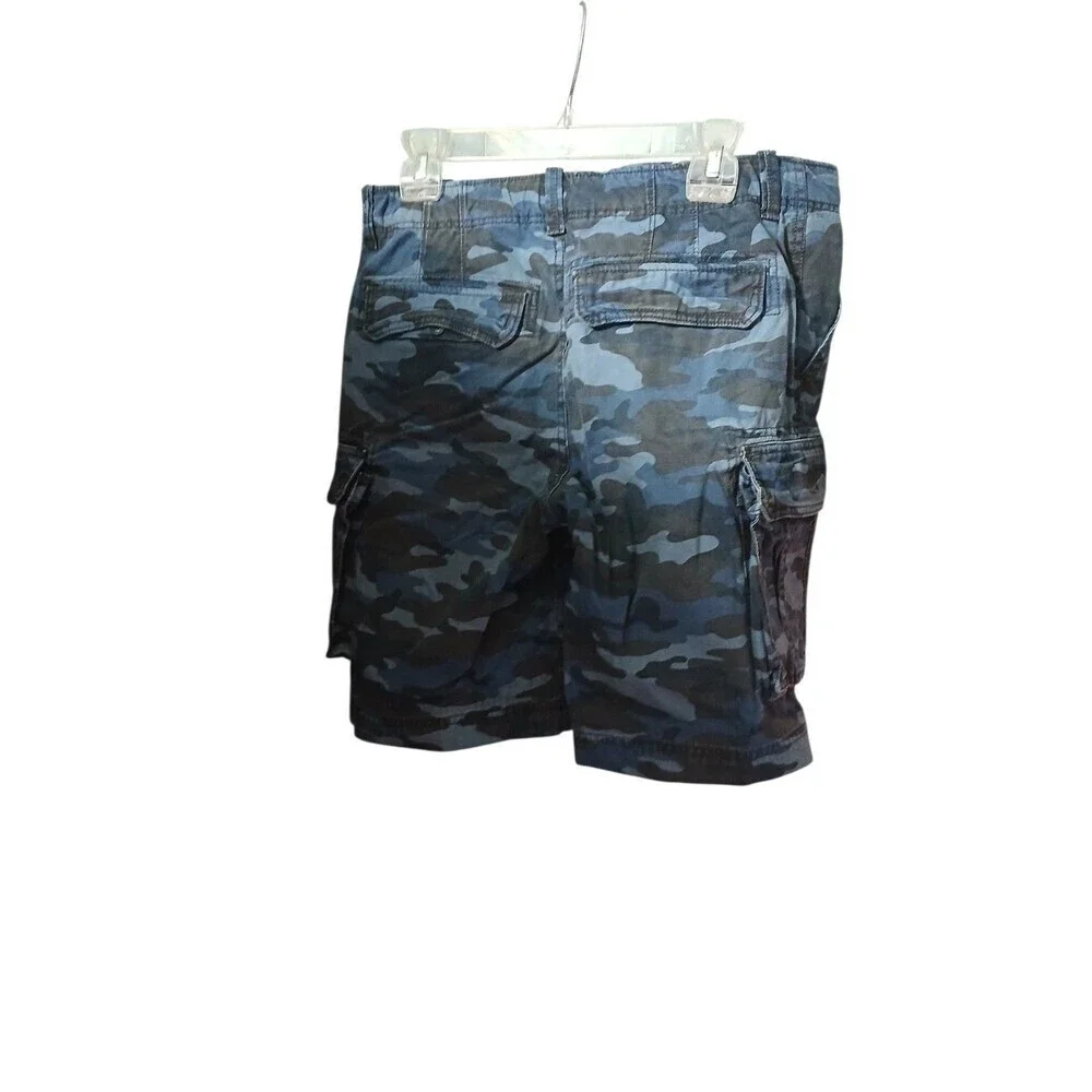 Gap Kids Boys Camo Cargo Shorts Size 16 Husky Blue Camouflage Utility Shorts